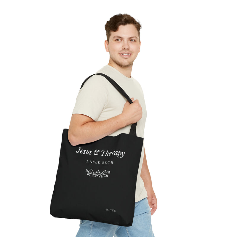 Jesus & Therapy AOP Tote Bag