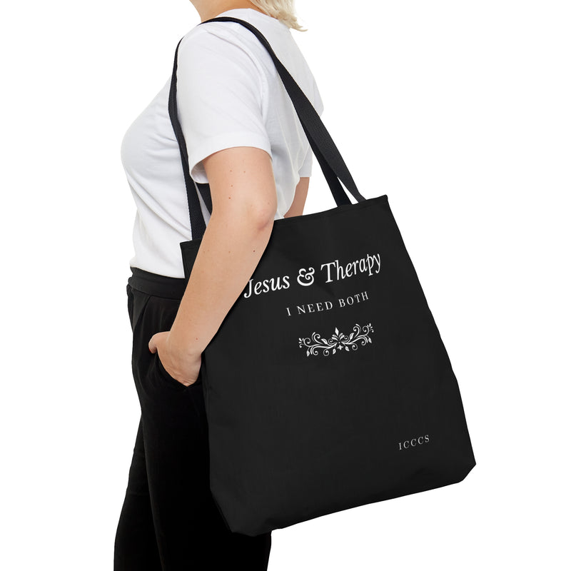 Jesus & Therapy AOP Tote Bag