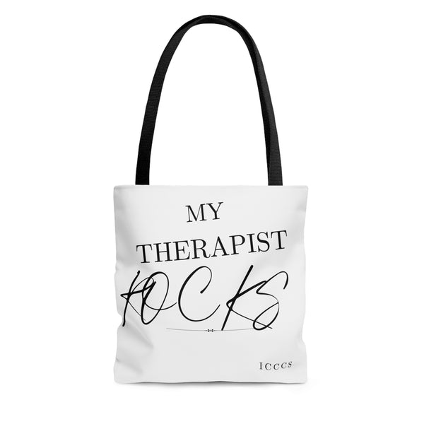 My Therapist Rocks AOP Tote Bag