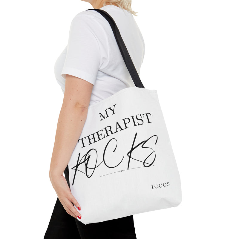 My Therapist Rocks AOP Tote Bag