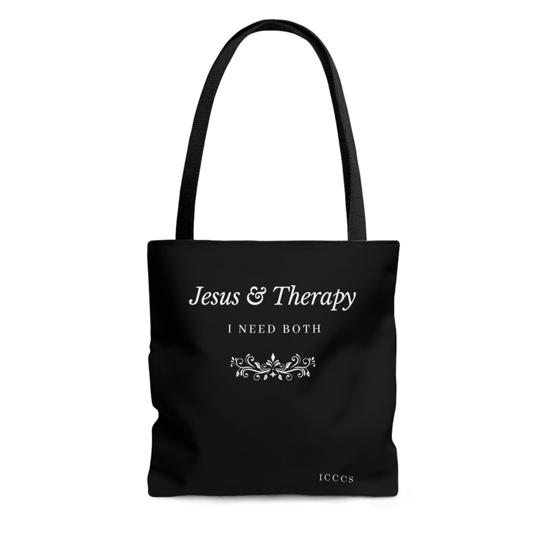 Jesus & Therapy AOP Tote Bag