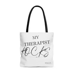 My Therapist Rocks AOP Tote Bag