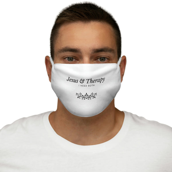 Jesus & Therapy – I Need Both Snug-Fit Polyester Face Mask