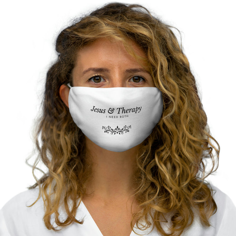 Jesus & Therapy – I Need Both Snug-Fit Polyester Face Mask